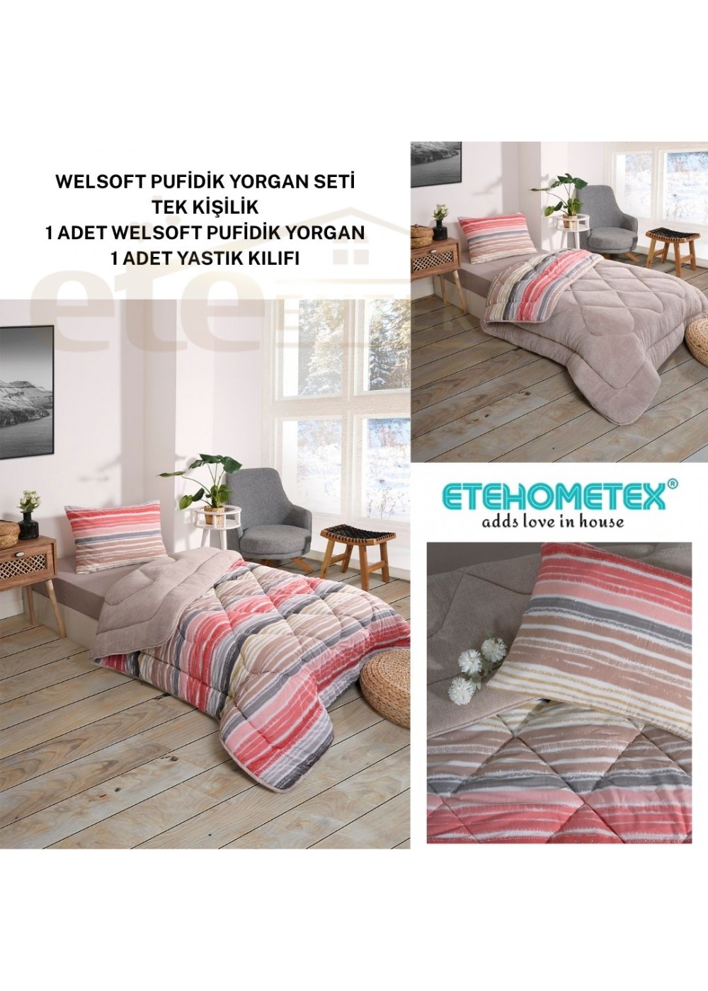ETE HOMETEX TEK KİŞİLİK LÜX WELSOFT YORGAN TASEL BEJ 155X215CM 8696474231959 ETE HOMETEX TEK KİŞİLİK LÜX WELSOFT YORGAN TASEL BEJ 155X215CM 8696474231959